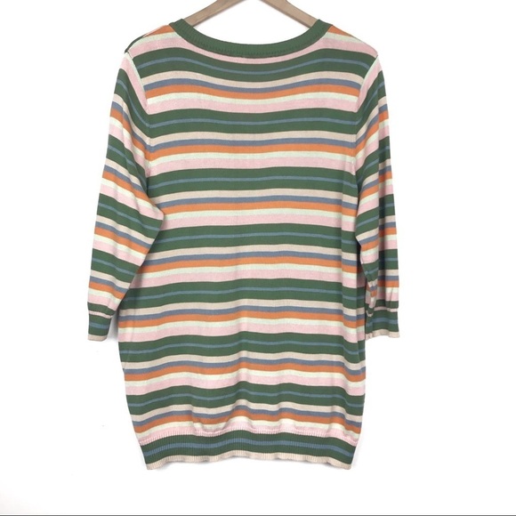 MODCLOTH Catchy Attitude Vneck Stripe Sweater 2x - Picture 4 of 8